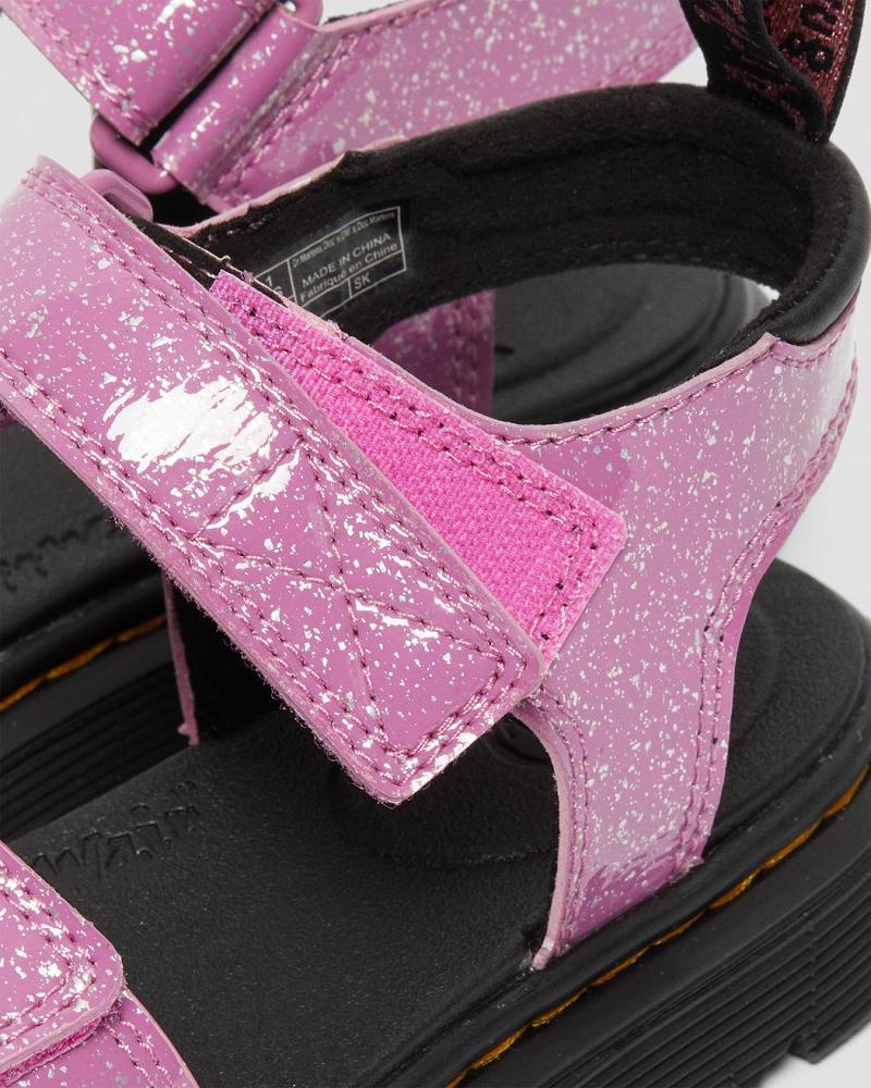 Pink Kids' Dr Martens Junior Klaire Glitter Sandals | CA 717BEX